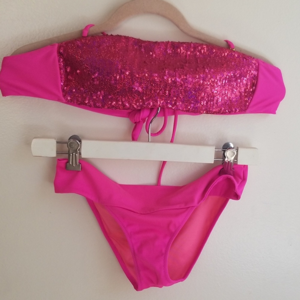 Pink sparkle bikini